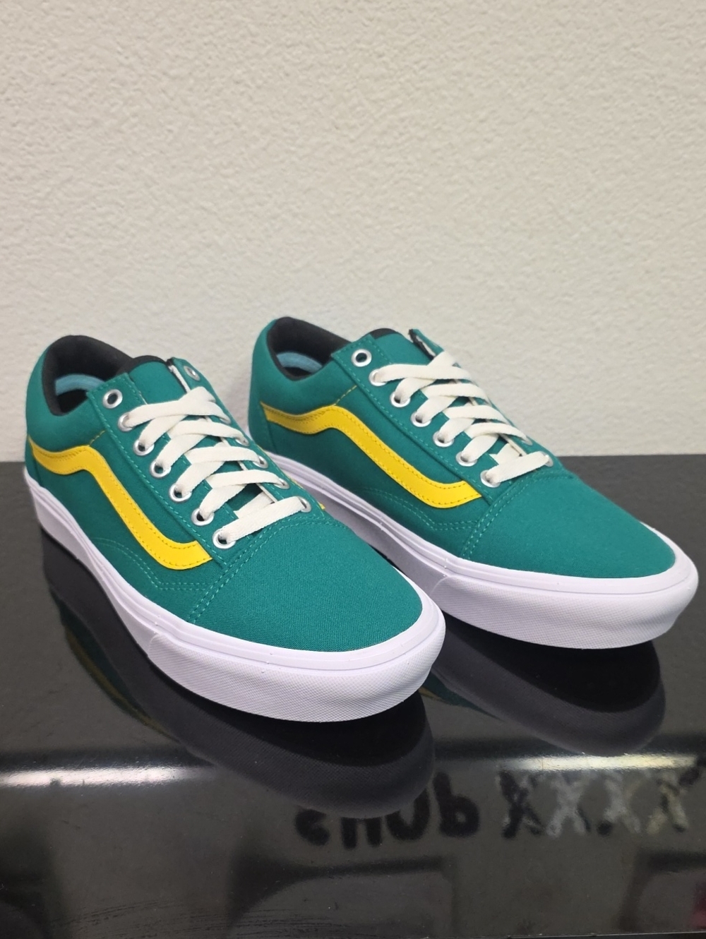Vans Customs ComfyCush Old Skool Teal Yellow Mens 8 Womens 9.5 New